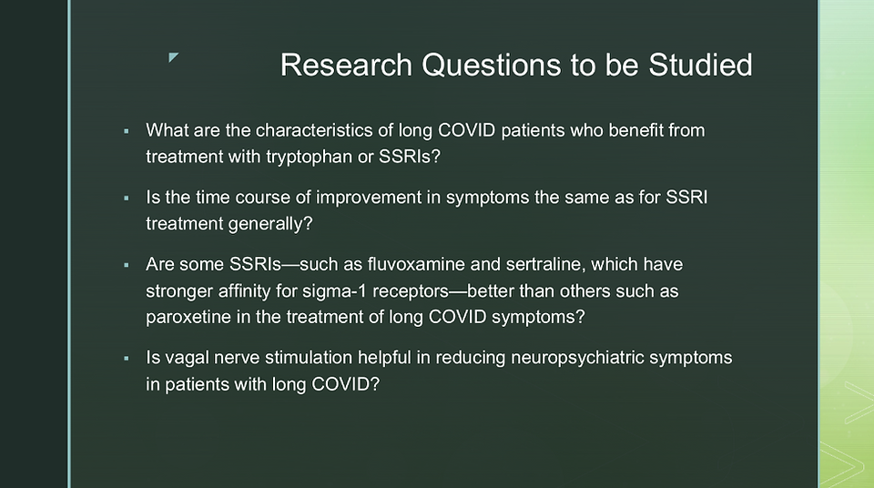 "Long COVID" And Serotonin Reduction Student Presentation
