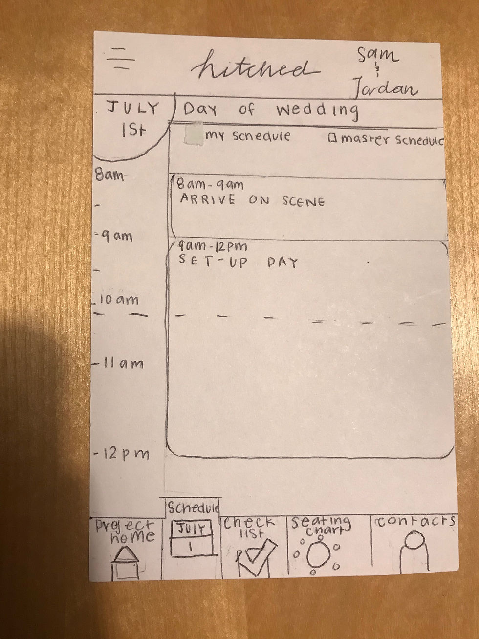 Main Schedule Page 1
