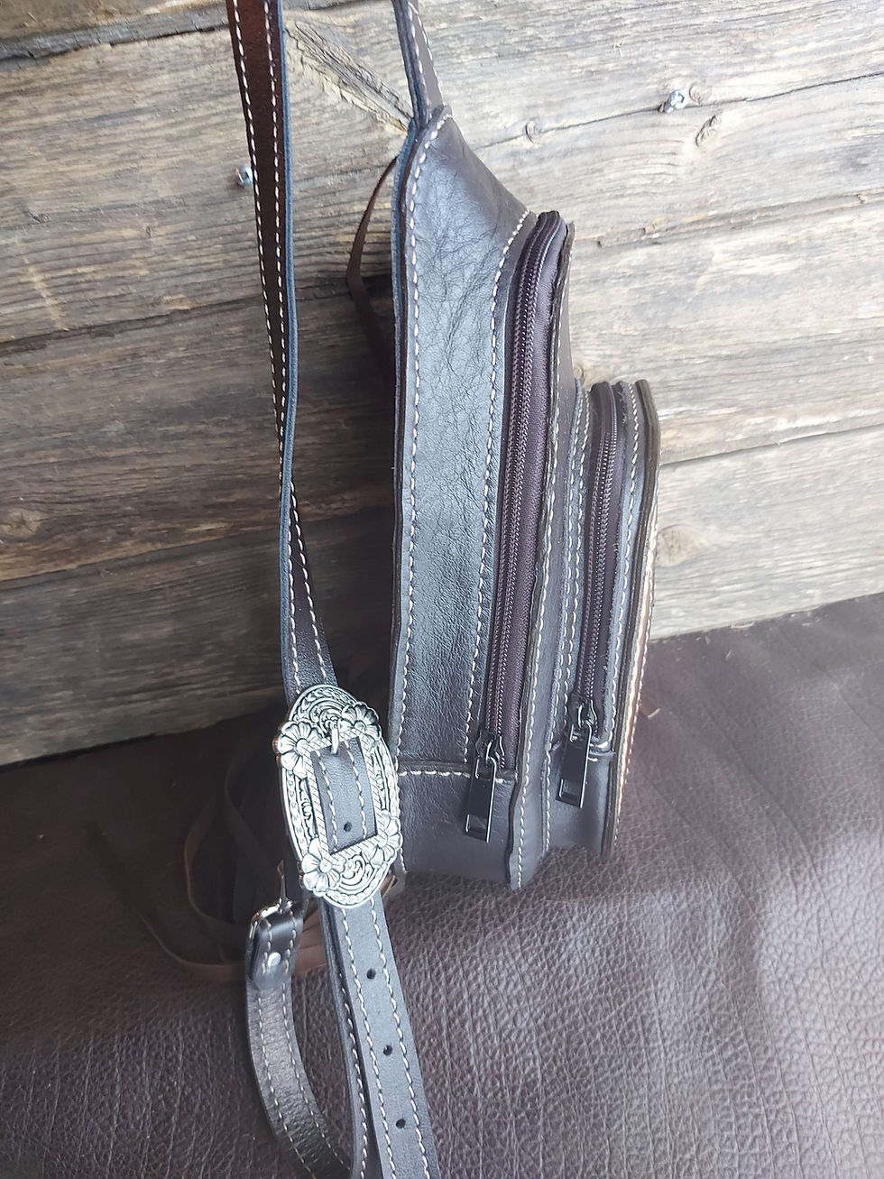 Thumbnail: Sunflower & Horseshoe Tooled Sling Bag