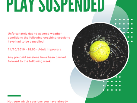 Coaching cancelled - Monday 14th October