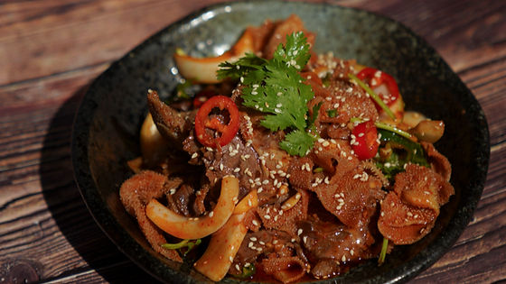 Sliced Beef and Ox Tongue in Chilli Sauce