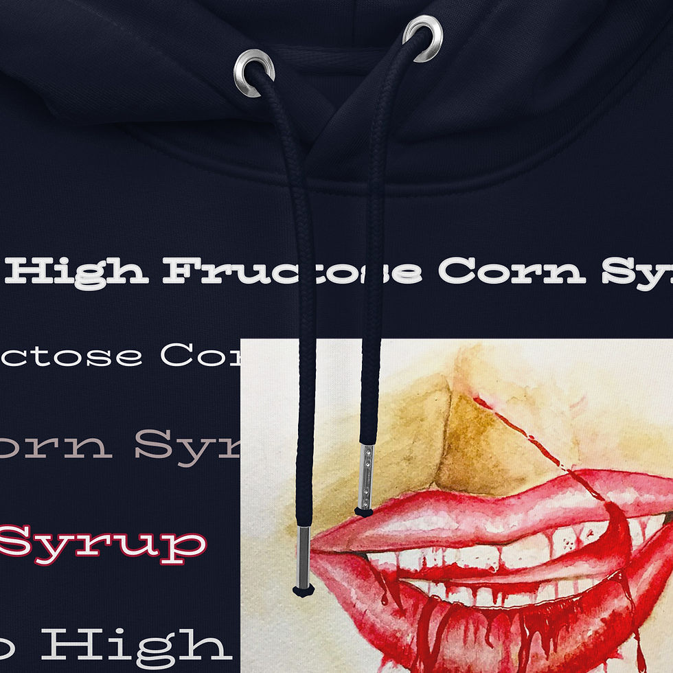 Thumbnail: No High Fructose Corn Syrup Watercolour Painting on Hoodie | Two colours