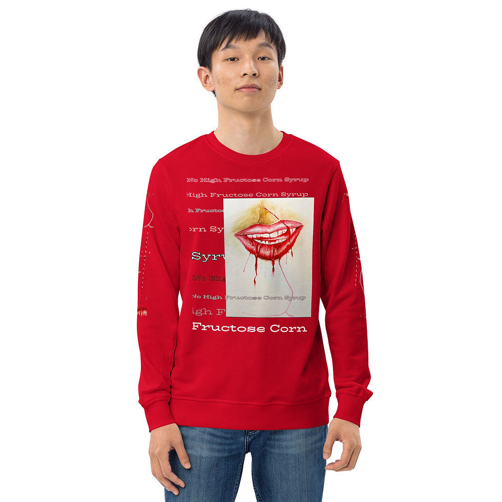 Thumbnail: No High Fructose Corn Syrup Watercolour Painting/ Stacked Text on Jumper