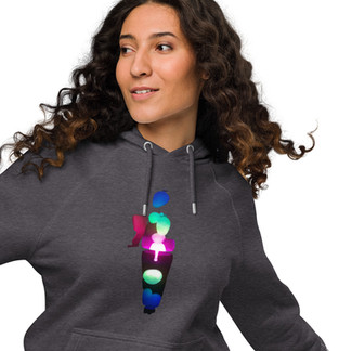 Sew Lava Reflected Photo on Grey Hoodie