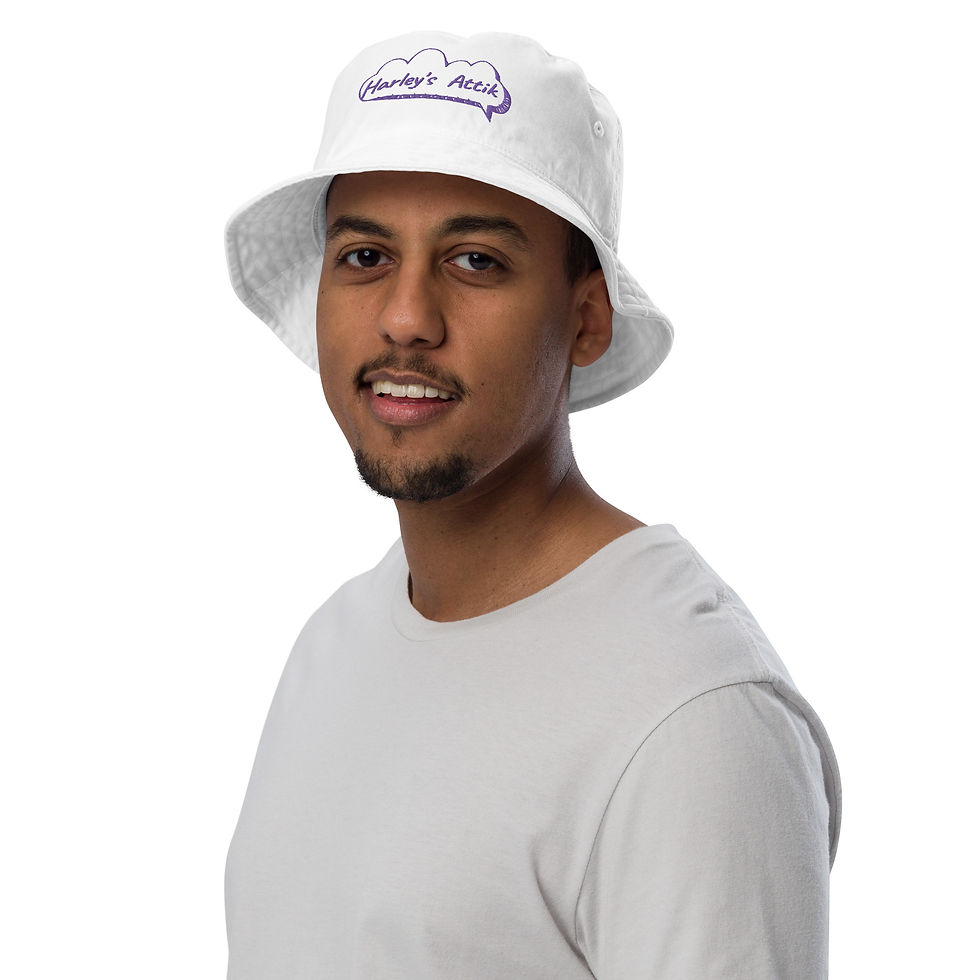 Thumbnail: Grape Harley's Attik Text / Attik Cloud (Outline) Bucket Hat | Five Colours