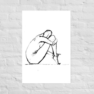 "Moments In Love" Digitized Graphite Sketch on Enhanced Matte Poster