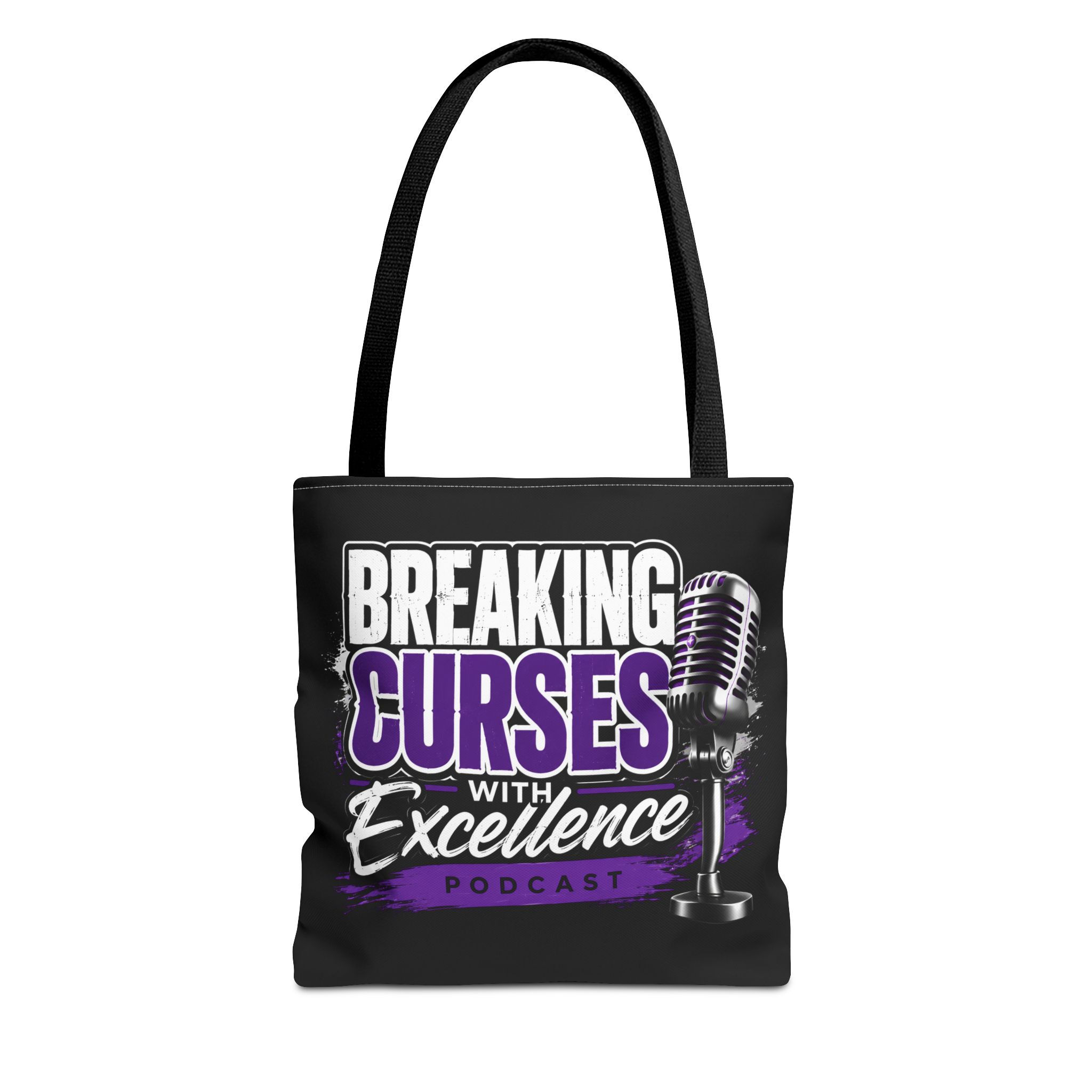Breaking Curses with Excellence Podcast Tote Bag | Inspirational Canvas Tote