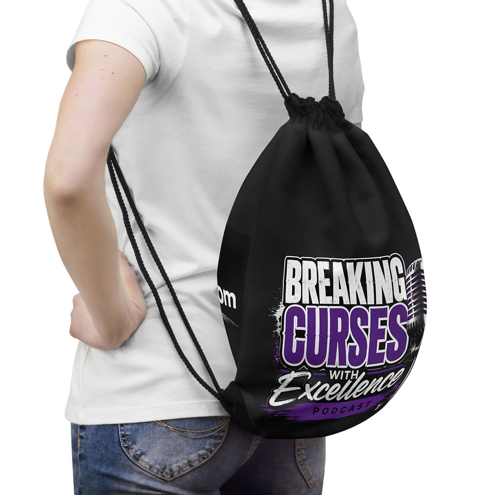 Thumbnail: Breaking Curses with Excellence Podcast Drawstring Bag 