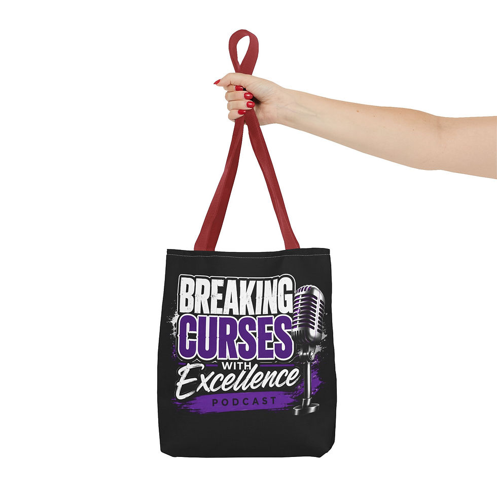 Thumbnail: Breaking Curses with Excellence Podcast Tote Bag | Inspirational Canvas Tote