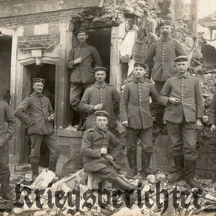 The 2.Badisches Feld-Artillerie-Regt. Nr.30 (Rastatt) XIV Armee Korps Posing In Ruins