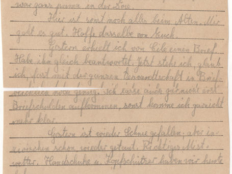 38#- Schnee fiel, Kuchen und Briefschulden? - 8.11.43