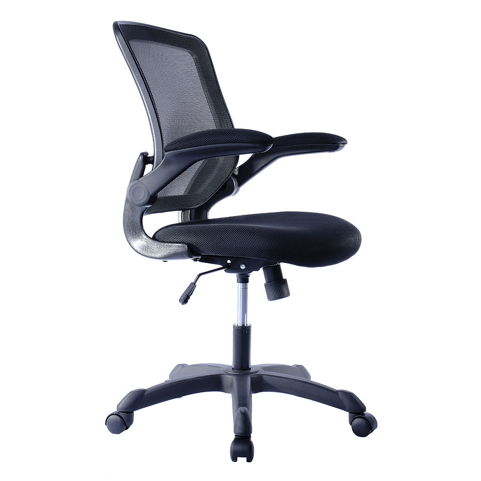 Thumbnail: Techni Mobili Mesh Task Office Chair with Flip-Up Arms, Black