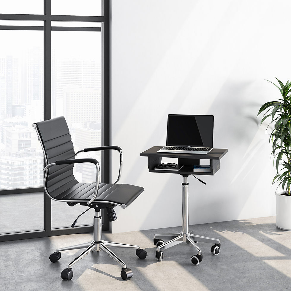 Thumbnail: Techni Mobili Folding Table Laptop Cart, Graphite