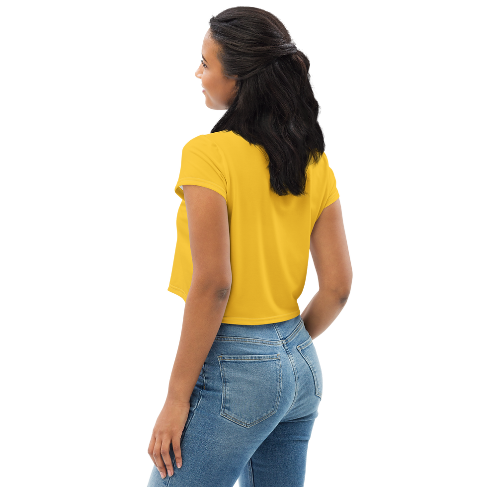 Thumbnail: All-Over Print Crop Tee  BL / Yellow