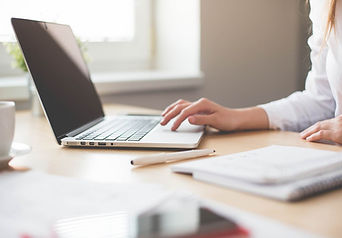 Woman using a laptop