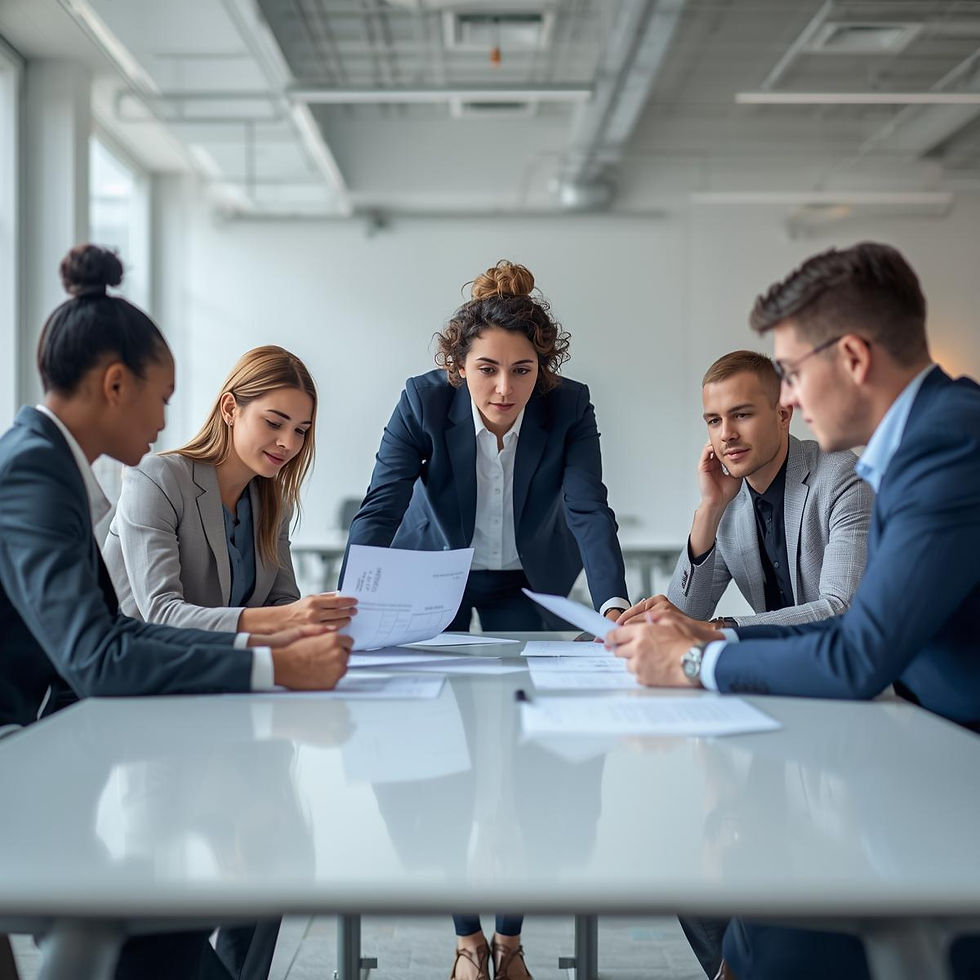 create an realistic image for this caption _  HR Policy Creation & Implementation_ Custom 