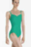 Abbie Pinch Front Cami Leotard - Emerald