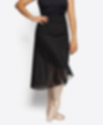Curvy Adult Crepe Wrap Skirt - Black