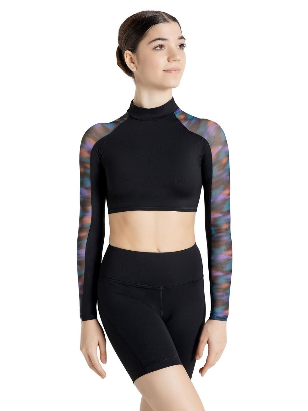 Long Sleeve Crop Top - Black
