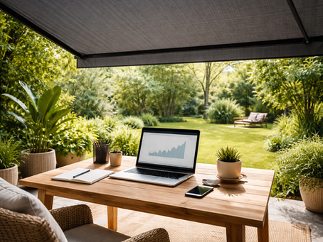 Maximize Productivity with Glare-Free Shade for Your Outdoor Home Office.