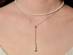 【月下垂露】天然淡水珍珠Y字項鍊