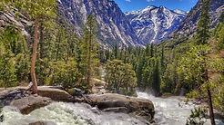 The Sphinx shown from above Mist Falls in Kings Canyon National Park