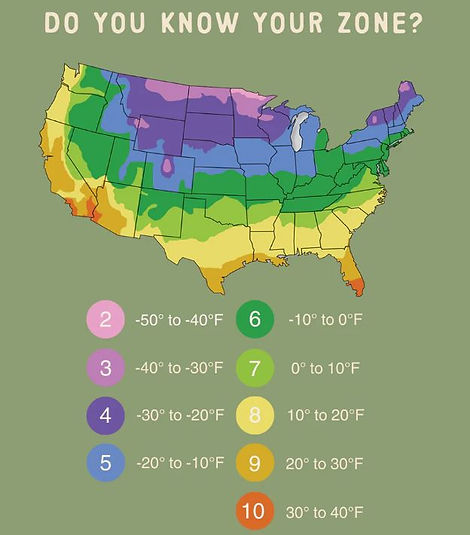 USDA Plant Hardiness Zone Map