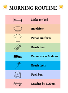 Free visual schedule to make mornings easier