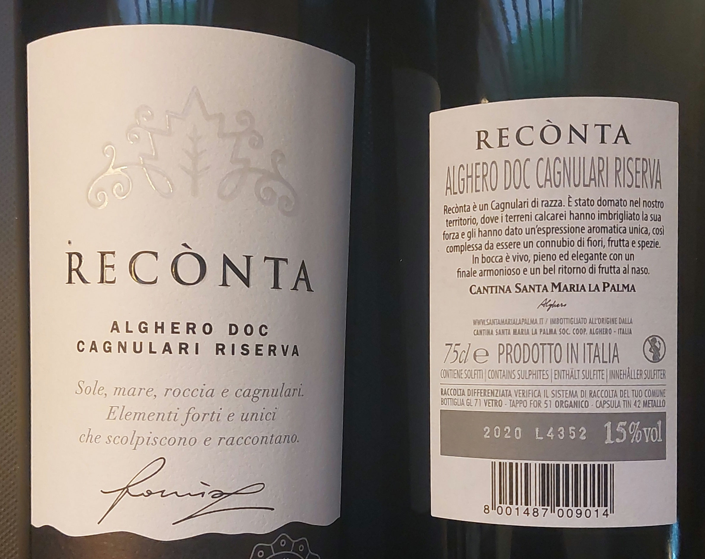 Reconta     Alghero DOC Cagnulari Riserva