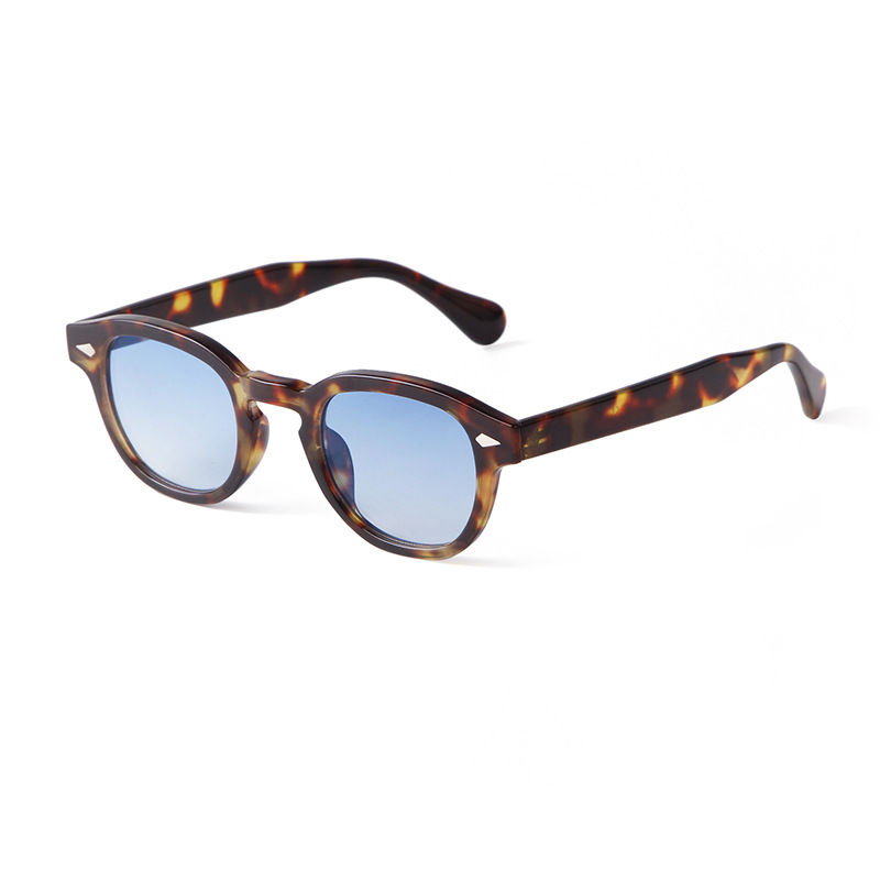 Vintage Fashion Shell Round Sunglasses Women Men 2024 Brand Design Retro Rivet Y