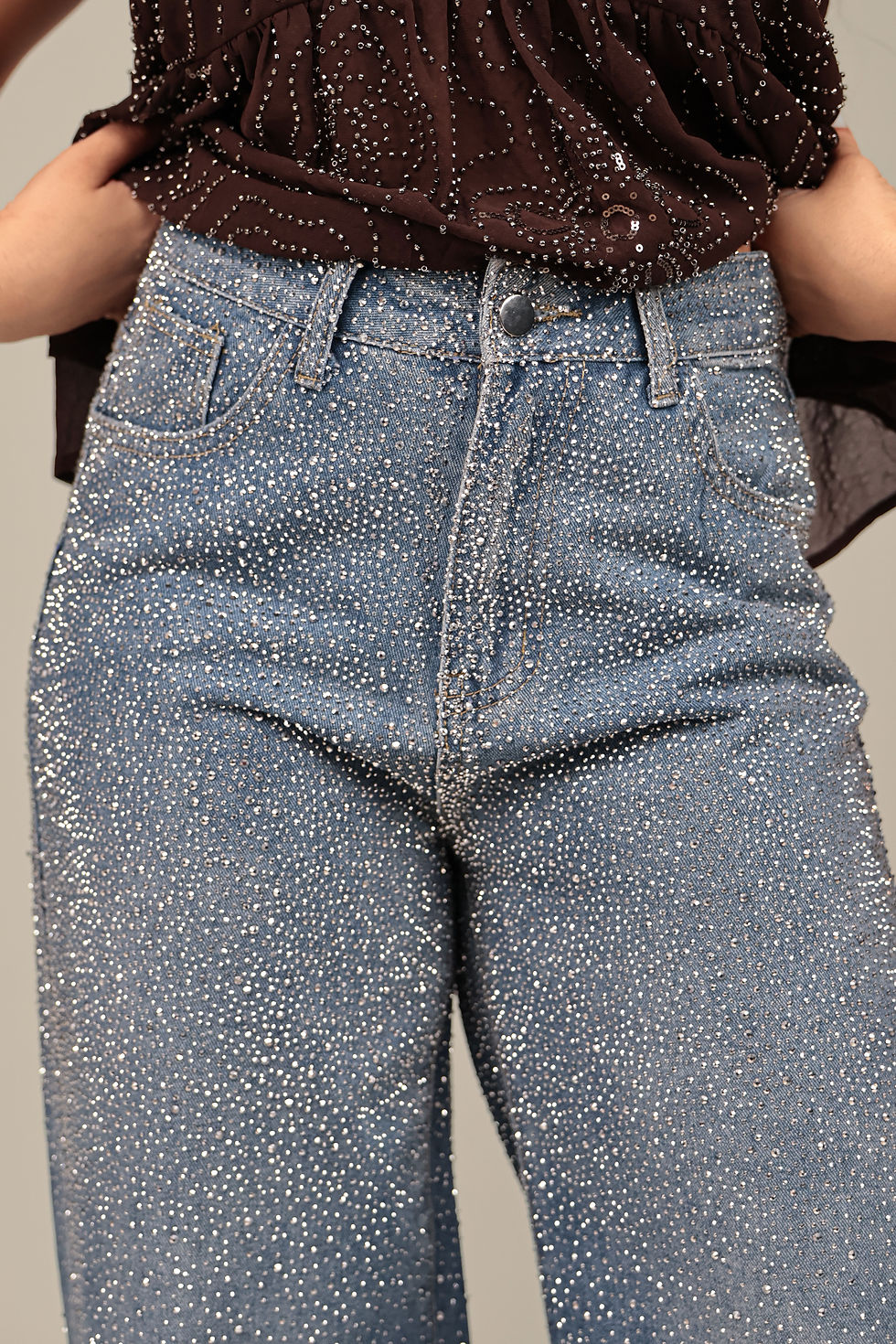 Miniatura: CALÇA JEANS BRILHO