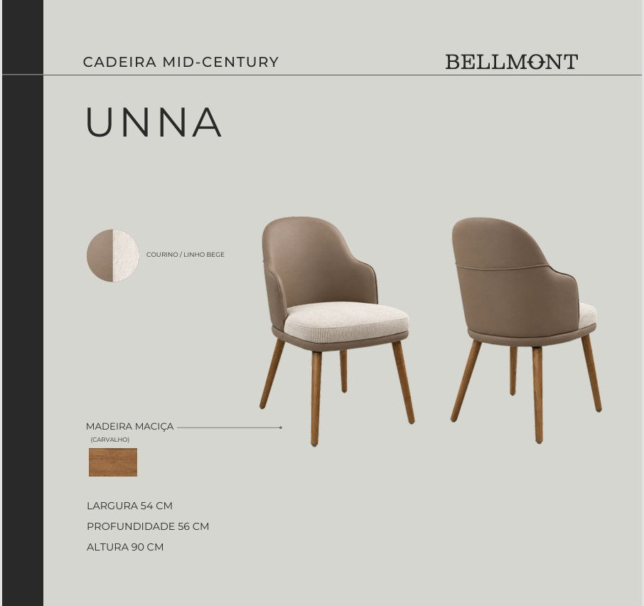 Cadeira Mid Century Unna