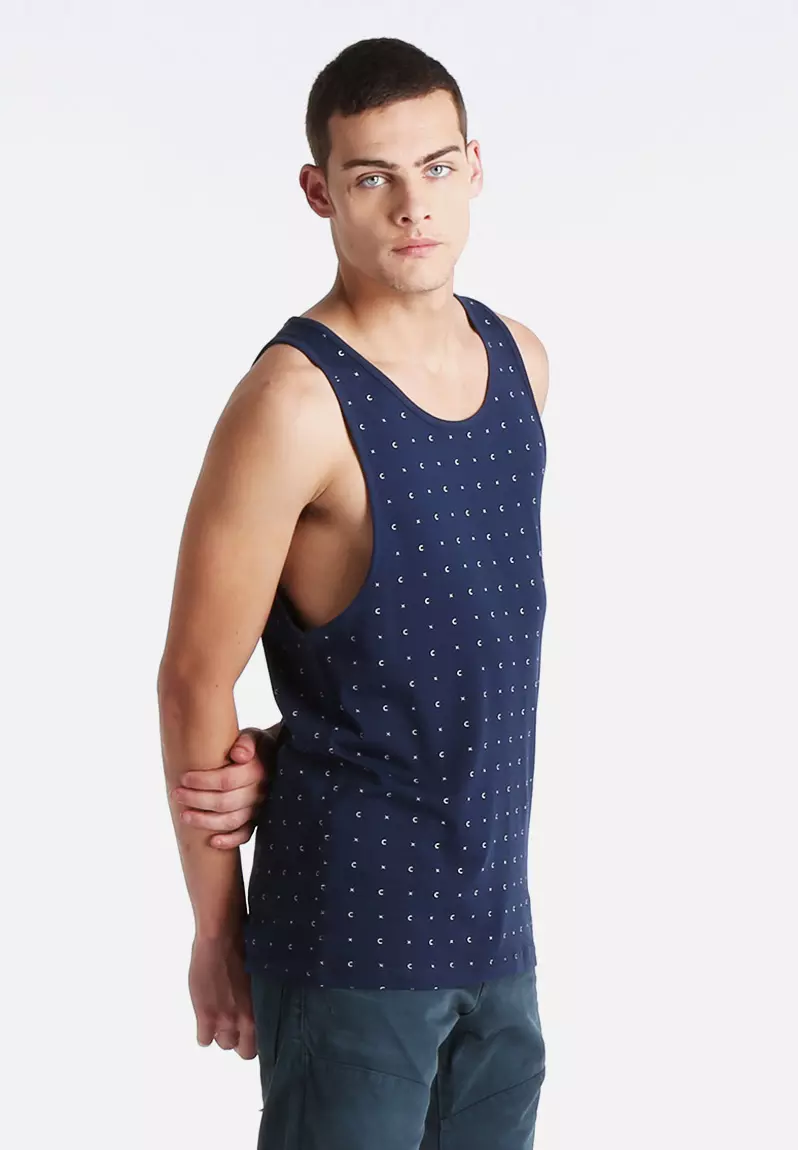 Thumbnail: Blue Pattern Tank Top - Jack & Jones