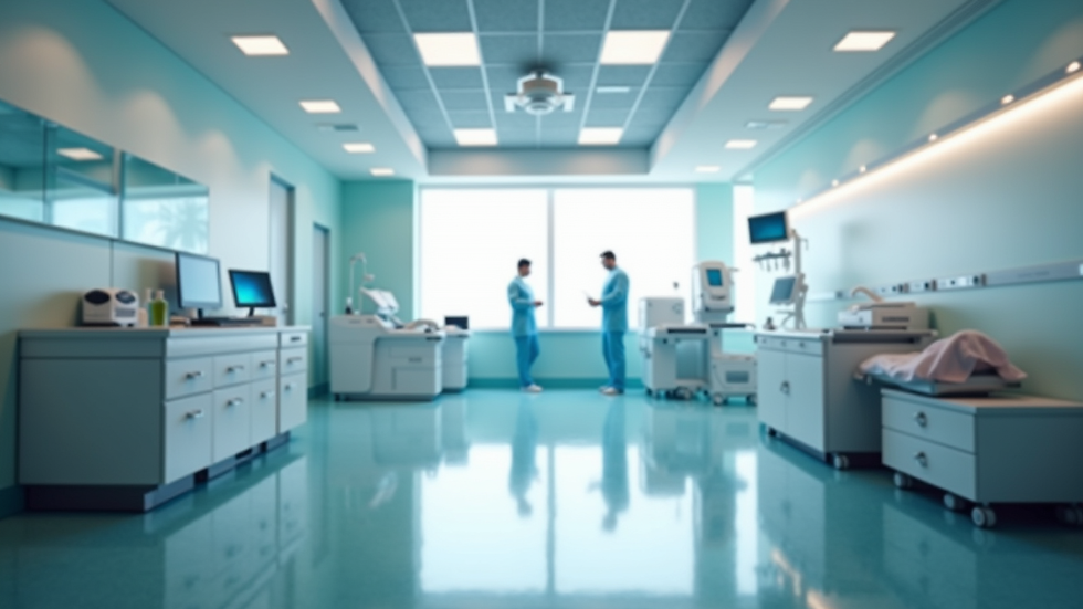 Vista panorámica de un moderno centro de urología con equipo médico avanzado