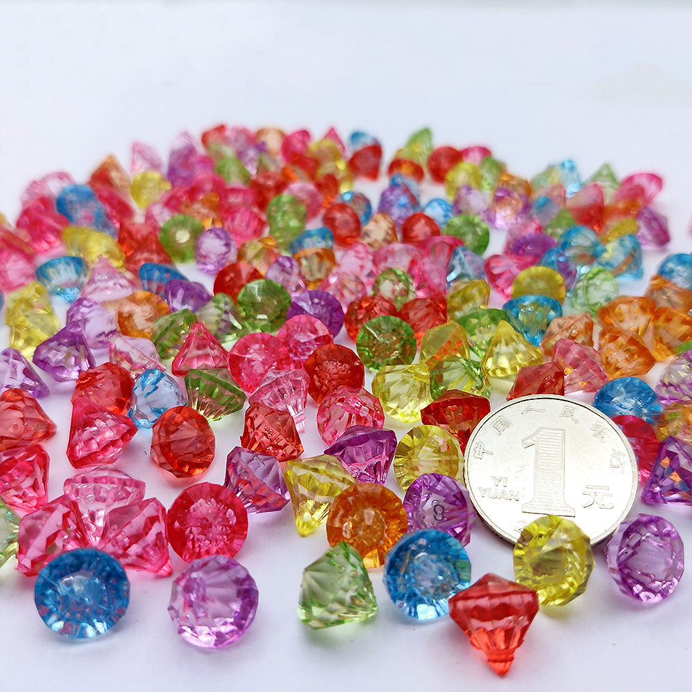 10Pcs 1-4cm Faux Diamond Treasure Chest Pirate Acrylic Crystal Gems Paperweight