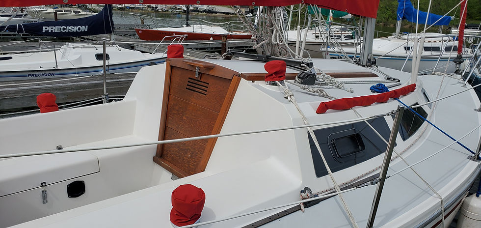 New Mainsail, Winch, and Handrail covers for a Capri 26