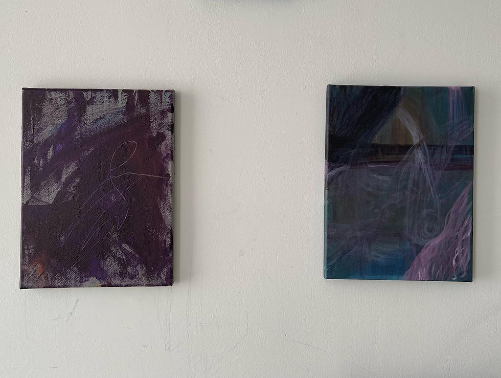 two paintings by Nicole Sylvia Javorsky from her Into the Light collection about the healing power of grief