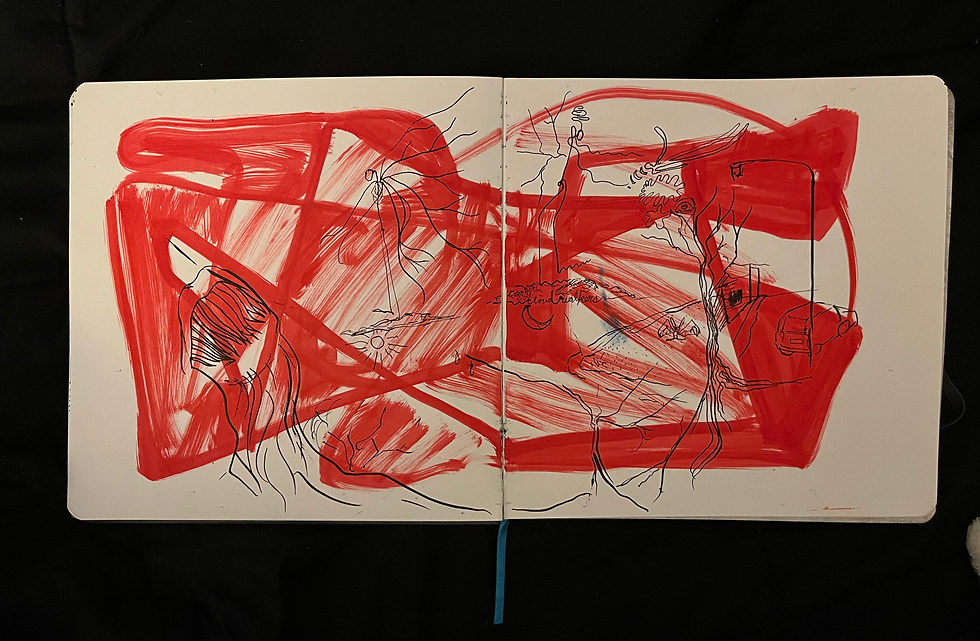 paint marker and ink pen 