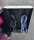 2 Hooks and shelf on door
