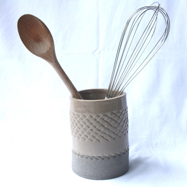 Patterned Utensil Pot Old Pink