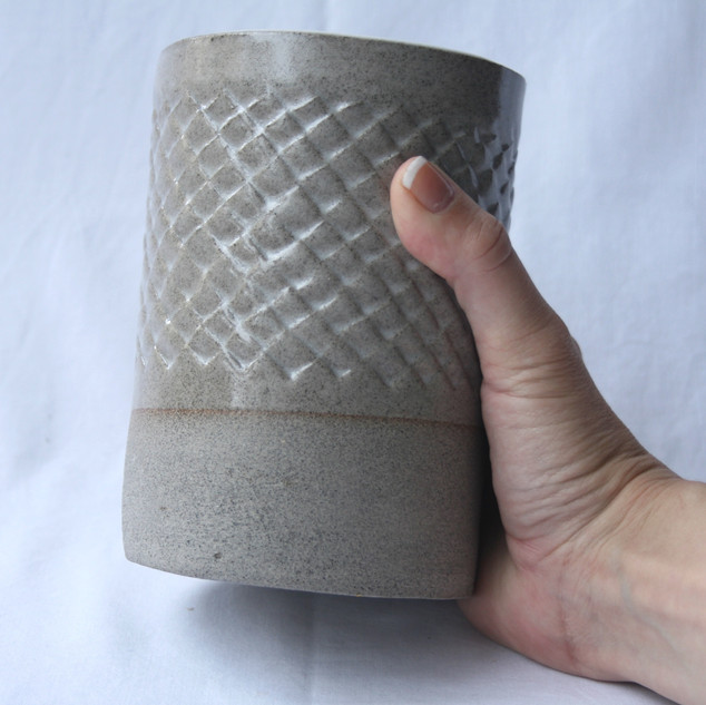 Patterned Utensil Pot White