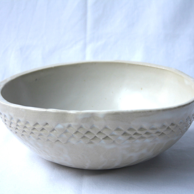 White Patterned Bowl