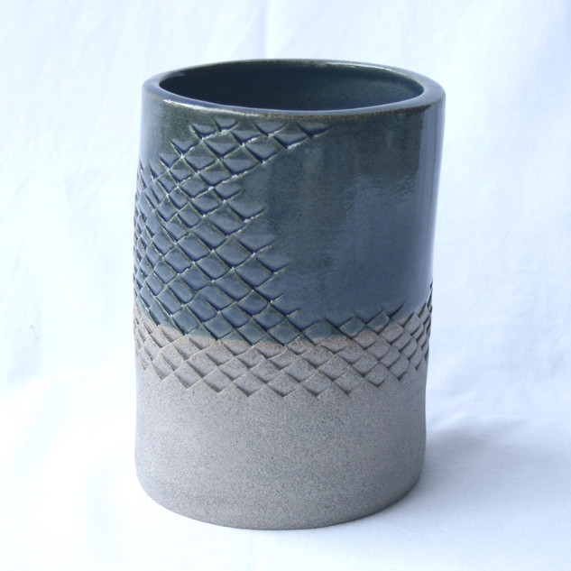 Patterned Utensil Pot Grey