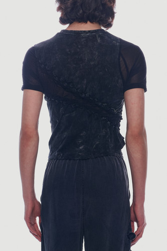【PONDER.ER】LUCID Smocked Graphic T-shirt S24TTS03B LUCID