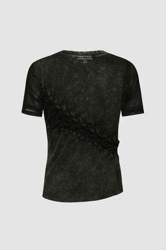 【PONDER.ER】LUCID Smocked Graphic T-shirt S24TTS03B LUCID