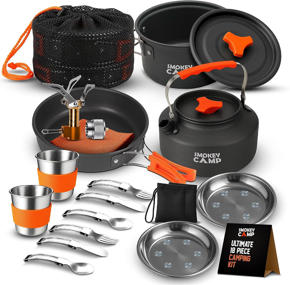 Camping Cookware Mess Kit Set with Stove