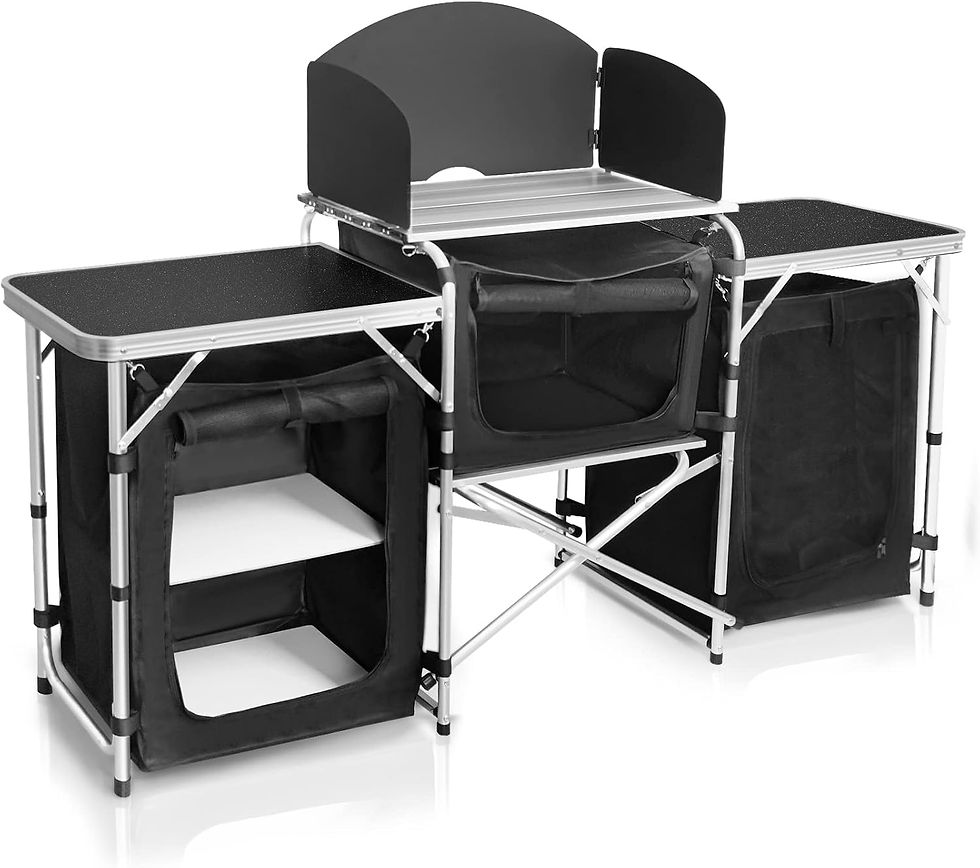 Folding Camping Kitchen Table with Windscreen