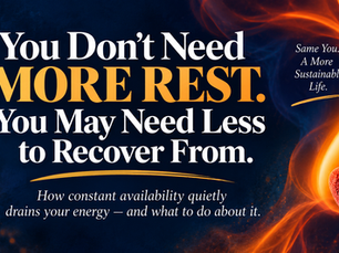 Burning match illustrating burnout and exhaustion with the words “You Don’t Need More Rest. You May Need Less to Recover From.”