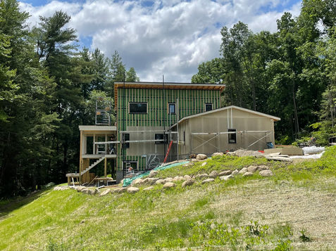 Siding job on the hillside home - Luxus Construction