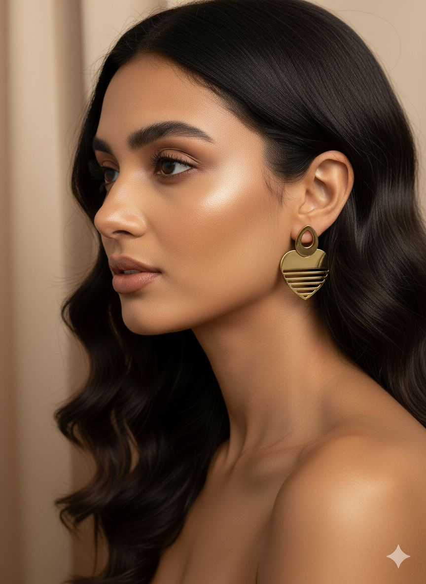 Miniatura: Zarcillos corazón moderno